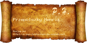 Przepolszky Henrik névjegykártya